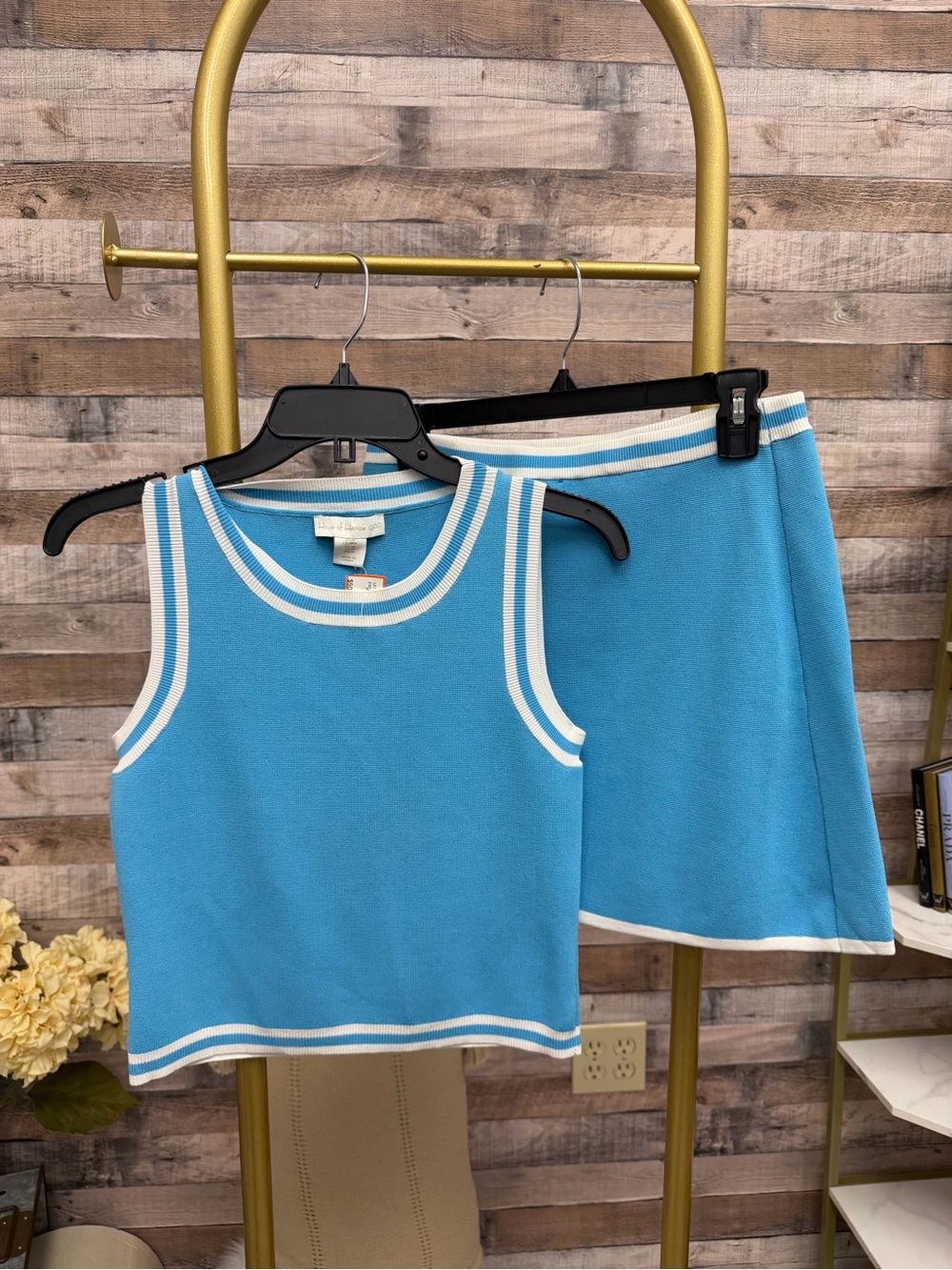 House of Harlow Blue 2 Piece Knit Set M